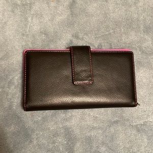 Black and Pink Leather Wallet